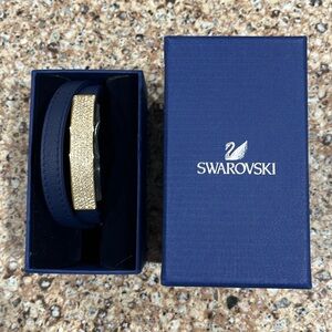 Swarovski wrap around leather and gold bracelet